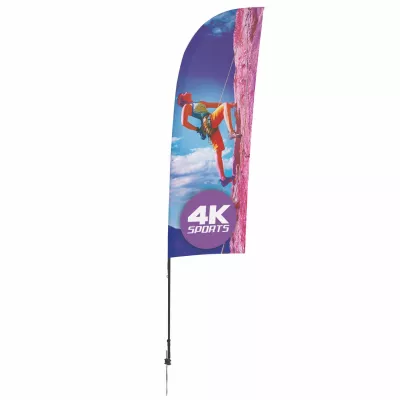 9' Streamline Blade Sail Sign Flag, 1-Sided, Ground Spike