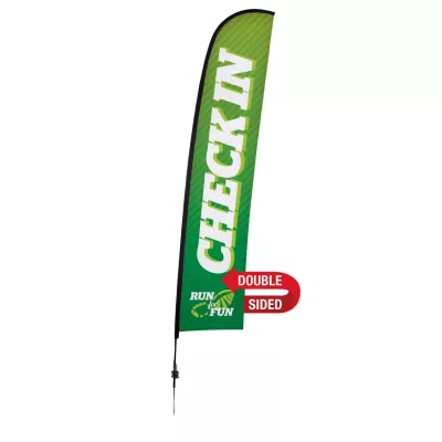 17' Premium Blade Sail Sign Flag, 2-Sided, Ground Spike
