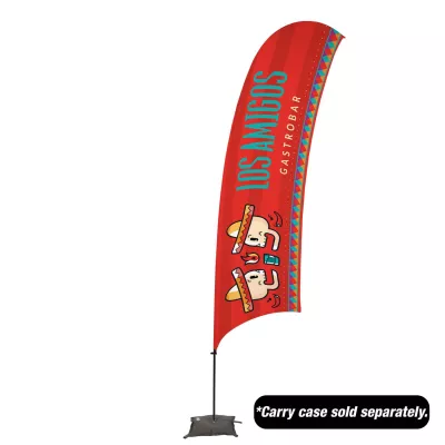15' Value Razor Sail Sign Flag - 1-Sided with Cross Base