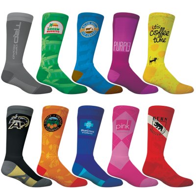 Athletic Crew Length Socks with Full Sublimation