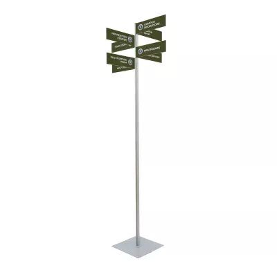 Wayfinding Rectangle Sign Post Kit (Eight Signs)