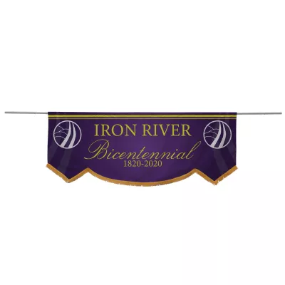 3' x 8' Parade Banner Scallop Bottom Kit w/Gold Fringe