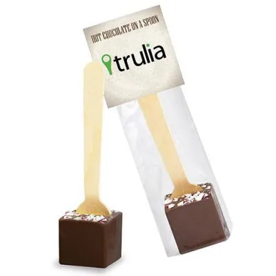 Hot Chocolate on a Spoon in Header Bag  - Belgian Dark Chocolate with Peppermint