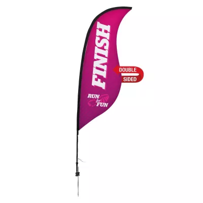 9' Premium Sabre Sail Sign Flag, 2-Sided, Ground Spike