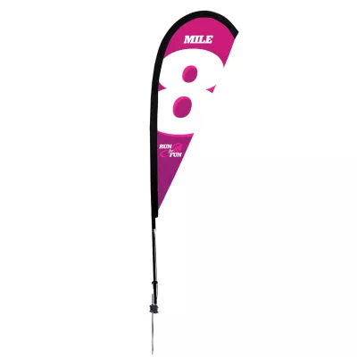 6' Premium Teardrop Sail Sign Flag, 1-Sided, Ground Spike