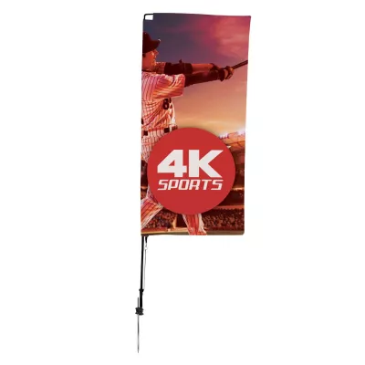 7' Streamline Rectangle Sail Sign Flag, 1-Sided, Spike