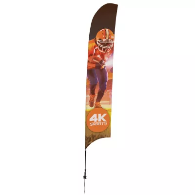 17' Streamline Razor Sail Sign Flag, 1-Sided, Ground Spike