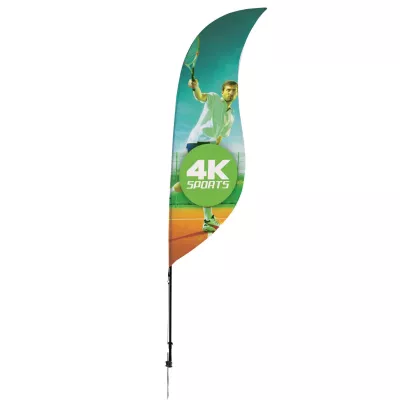 9' Streamline Sabre Sail Sign Flag, 1-Sided, Ground Spike