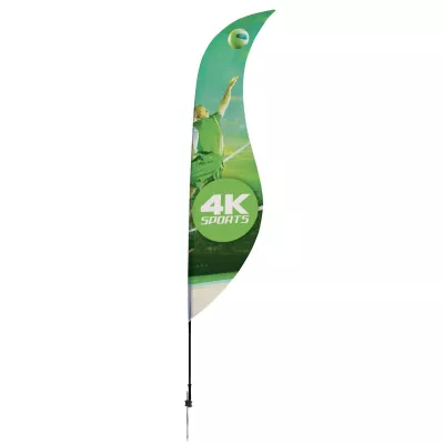 13' Streamline Sabre Sail Sign Flag, 1-Sided, Ground Spike