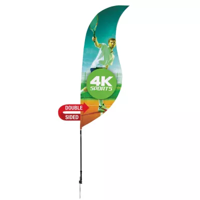 9' Streamline Sabre Sail Sign Flag, 2-Sided, Ground Spike