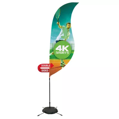 9' Streamline Sabre Sail Sign Flag, 2-Sided, Scissor Base