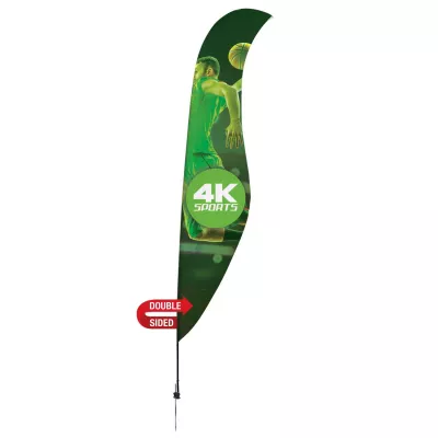 17' Streamline Sabre Sail Sign Flag, 2-Sided, Ground Spike