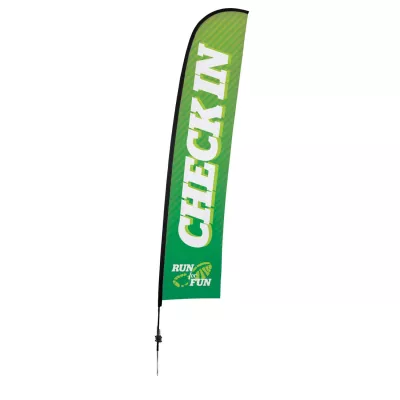 17' Premium Blade Sail Sign Flag, 1-Sided, Ground Spike