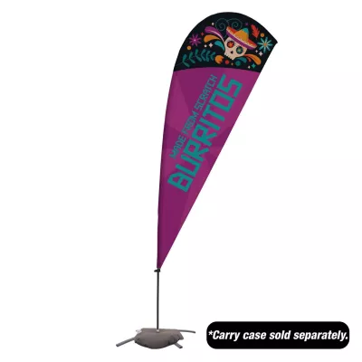 9.5' Value Teardrop Sail Sign Flag - 1-Sided with Cross Base