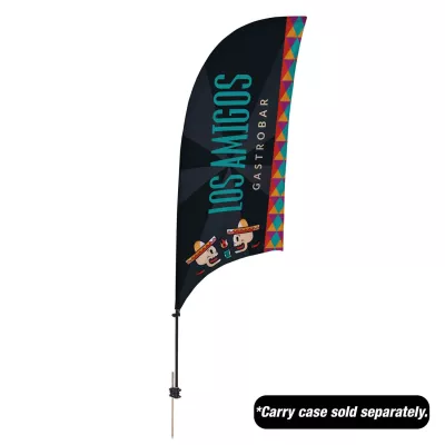 7.5' Value Razor Sail Sign Flag - 1-Sided with Ground Spike