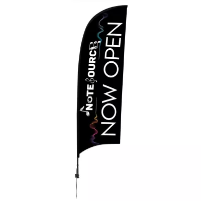 9' Elite Razor Nylon Sail Sign Flag, 1-Sided, Ground Spike