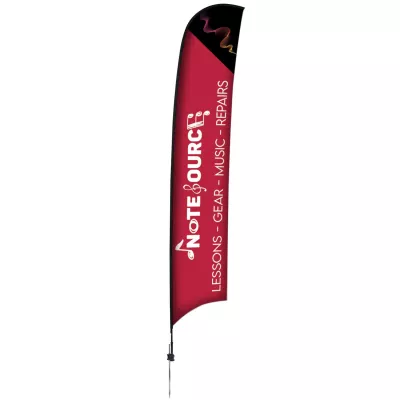 17' Elite Razor Nylon Sail Sign Flag, 1-Sided, Ground Spike
