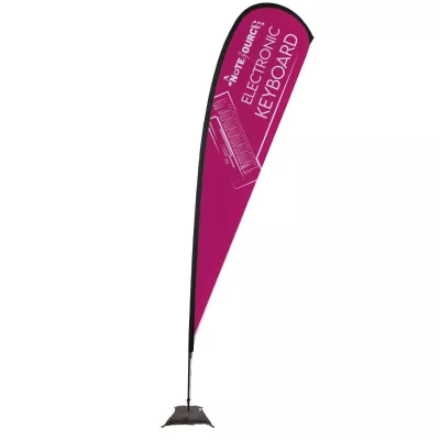 15' Elite Teardrop Nylon Sail Sign Flag, 1-Sided, Scissor