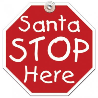 Santa Stop Window Sign