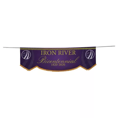 3' x 10' Parade Banner Scallop Bottom Kit w/Gold Fringe
