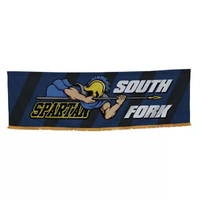 3' x 10' Parade Banner Straight Bottom w/Gold Fringe