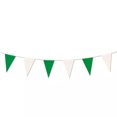 105' Green & White Pennant String