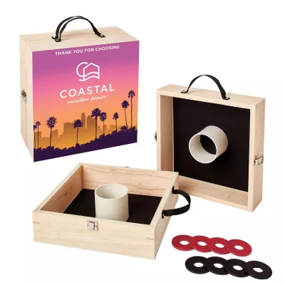 Washer Toss Game Single-Sided, 4 Black & 4 Red Washers