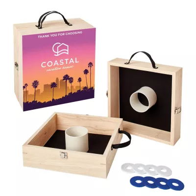 Washer Toss Game Single-Sided, 4 Royal & 4 White Washers