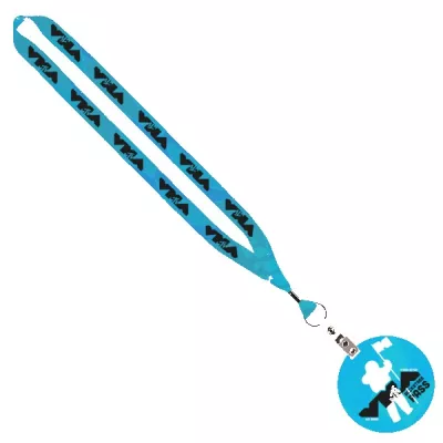 3/4" Sublimated Lanyard with 4" Round ID Badge