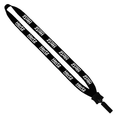 3/4" Cotton Lanyard with Plastic Clamshell & Bulldog Clip