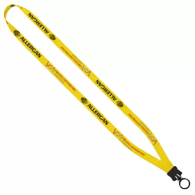 1/2" Dye-Sublimated Stretchy Elastic Lanyard with Plastic Clamshell and Plastic O-Ring
