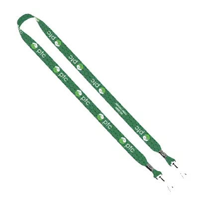 3/4" rPET Dye-Sublimated Double-Ended Lanyard With Metal Crimp and Swivel Snap Hook