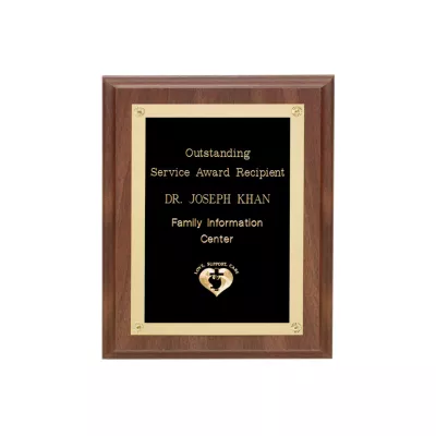 Walnut Finish Plaque w/Rosettes