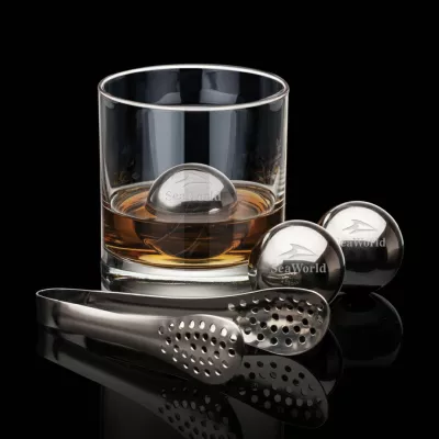 Swiss Force® Set of 2 Whiskey Balls & Tongs