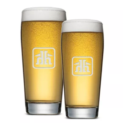 Wilmington Beer Glass - Deep Etch