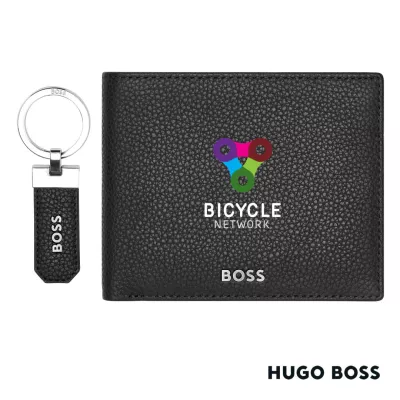 Hugo Boss® Classic Grained Key ring & Wallet Set