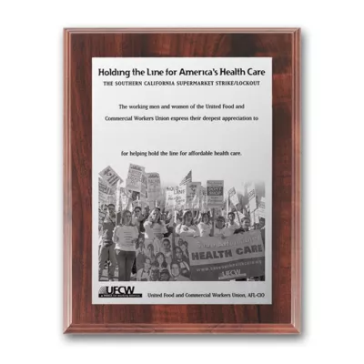 Metal Photo Plaq - Walnut Finish