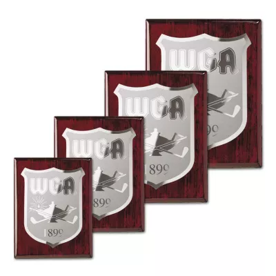 Etch/Frosted Plaq - Rosewood/Silver