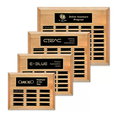 Erindate (Horiz) Perpetual Plaque - Red Alder/Gold