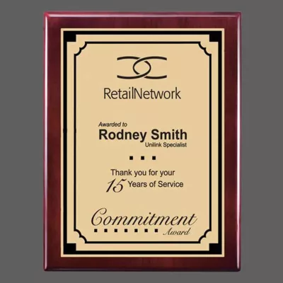 Oakleigh/Everett Plaque - Rosewood/Satin Gold