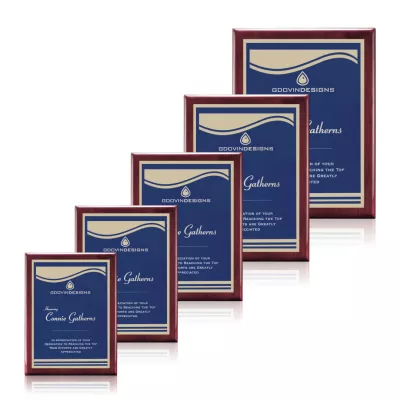 Oakleigh/Marietta Plaque - Rosewood/Blue