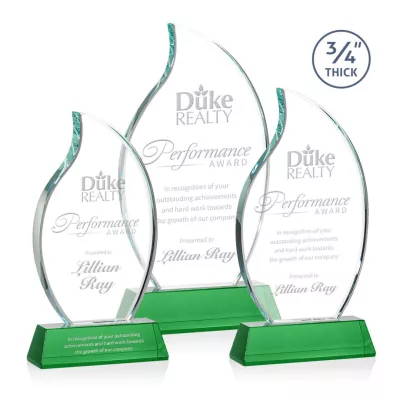 Croydon Flame Award on Newhaven Base - Green
