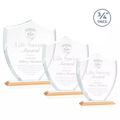 Scudo Shield Award - Bamboo/White