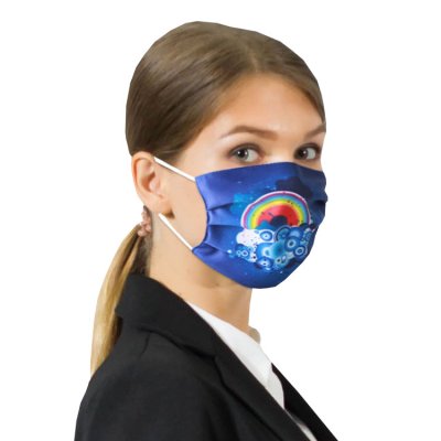 7 in. x 4.5 in. Reusable Pleated Mask(Dye Sub Logo)