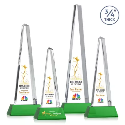 Majestic Tower VividPrint™ Award on Newhaven Base - Green