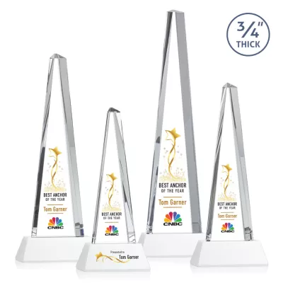 Majestic Tower VividPrint™ Award on Newhaven Base - White