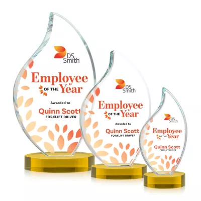 Odessy Flame VividPrint™ Award on Alberton Base - Gold