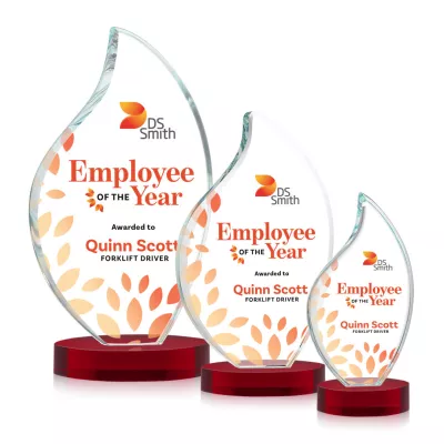 Odessy Flame VividPrint™ Award on Alberton Base - Red