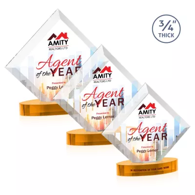 Belaire VividPrint™ Award on Alberton Base - Amber