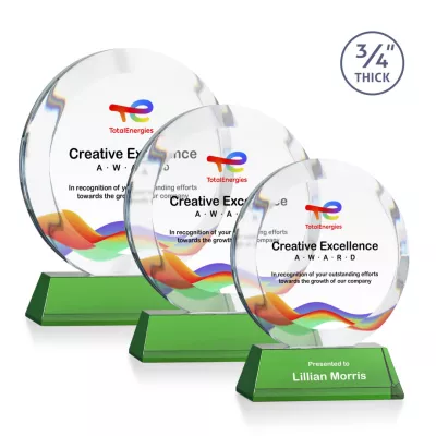 Gibralter VividPrint™ Award on Newhaven Base - Green